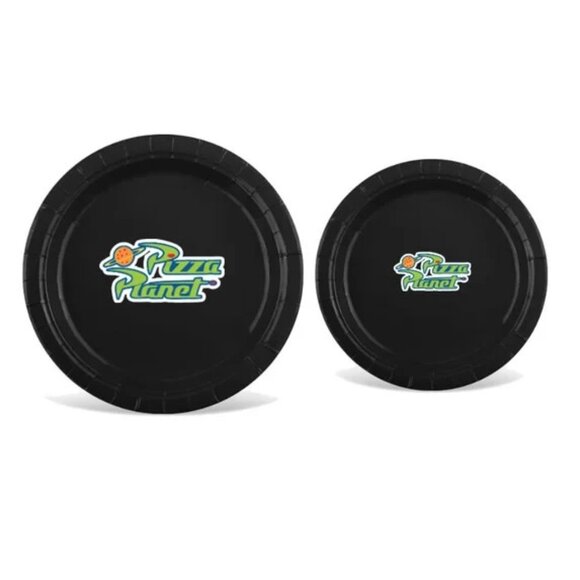 Pizza Planet Party Supply Set, Black, Disposable Tableware,Toy Story Theme, 60pc - Picture 2 of 4